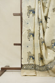 Cream HBP Modal Silk Saree - SRCMSS614