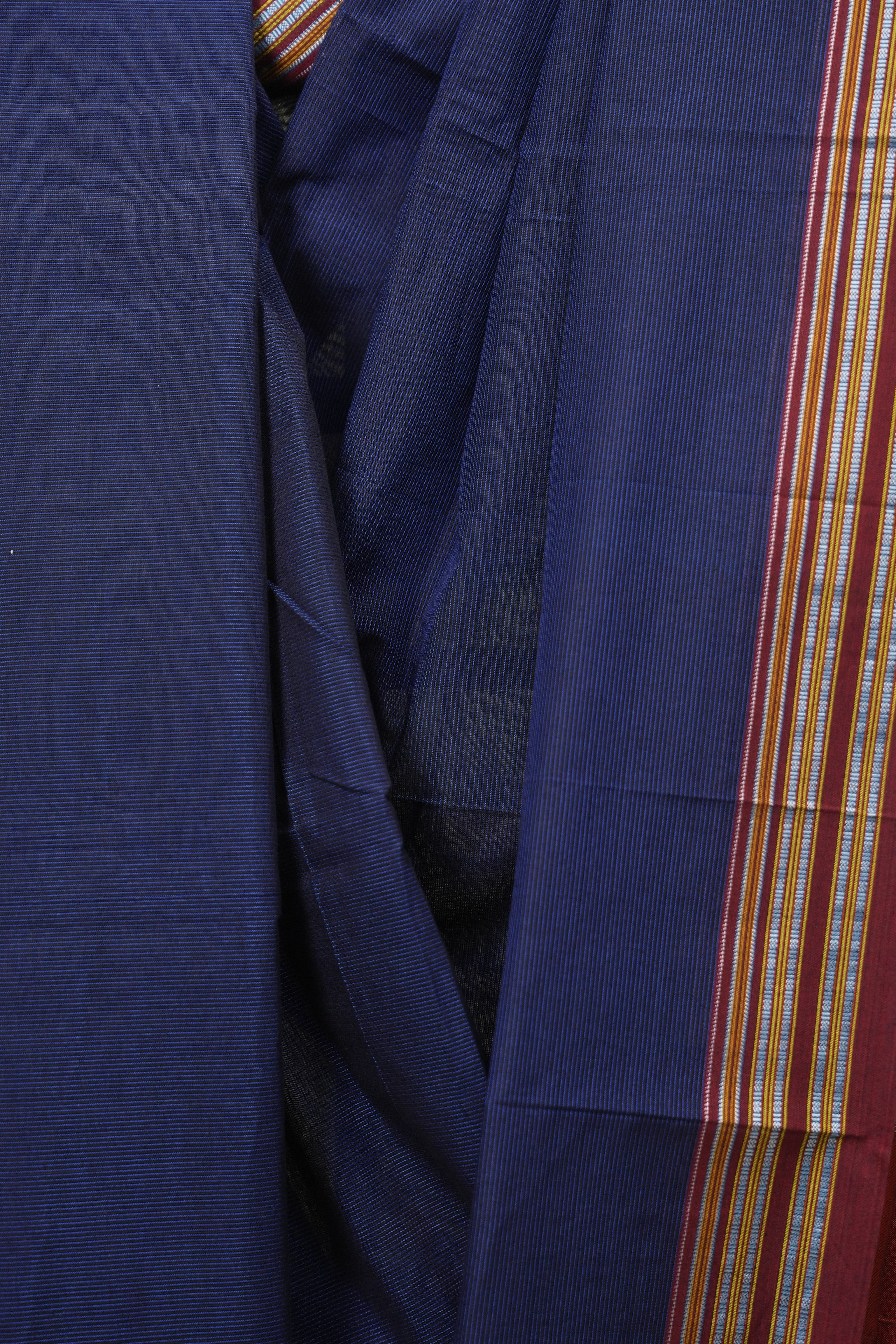 Navy Blue Cotton Ilkal Saree - SRNBCIS1025