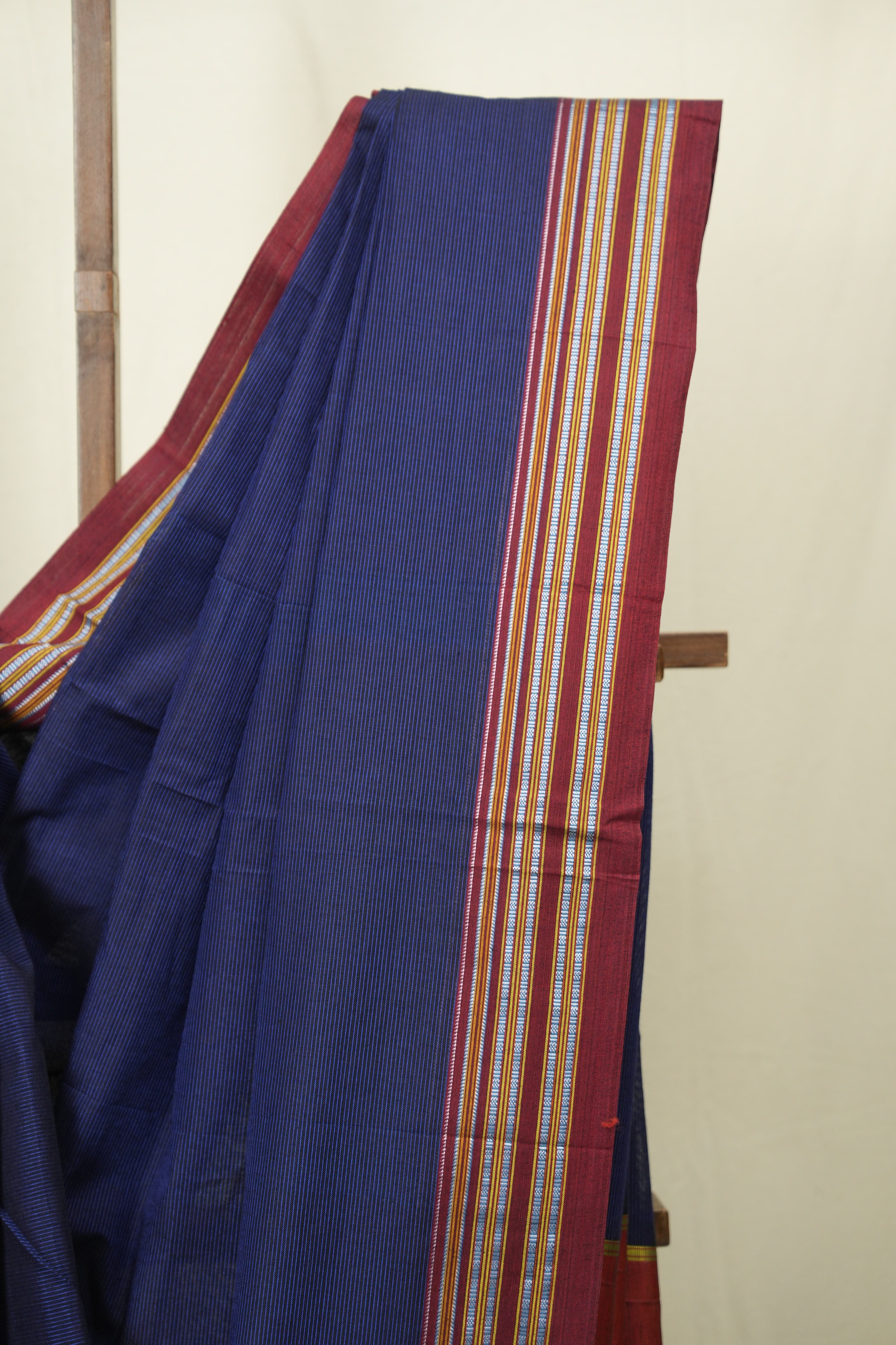 Navy Blue Cotton Ilkal Saree - SRNBCIS1025