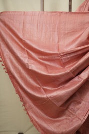 Peach Machine Embroidered Tussar Silk Saree - SRPMETSS1599