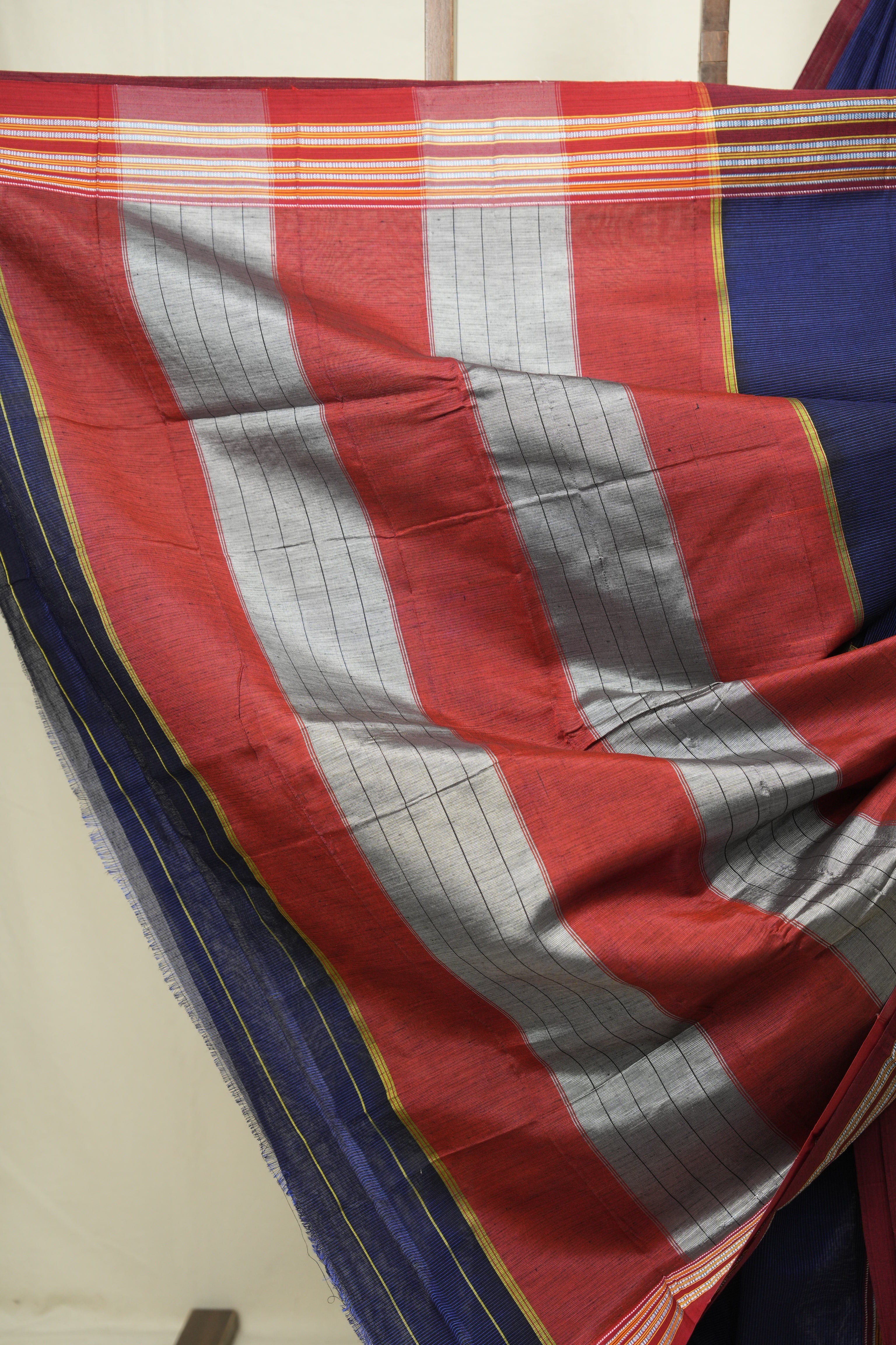 Navy Blue Cotton Ilkal Saree - SRNBCIS1025