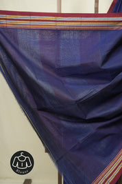 Navy Blue Cotton Ilkal Saree - SRNBCIS1025