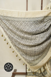 Cream HBP Modal Silk Saree - SRCMSS614