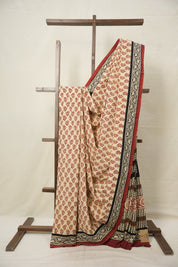 Cream HBP Cotton Saree - SRCCS3021
