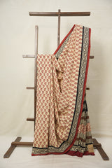 Cream HBP Cotton Saree - SRCCS3021