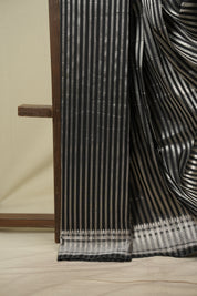 Black Cotton Silk Paithani Saree - SRBCSPS07