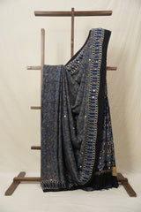 Blue HBP Modal Silk Saree - SRBMSS616