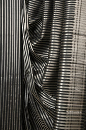 Black Cotton Silk Paithani Saree - SRBCSPS07