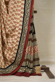 Cream HBP Cotton Saree - SRCCS3021