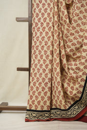 Cream HBP Cotton Saree - SRCCS3021