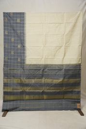 Cream Kanjivaram Silk Saree - SRCKSS1034