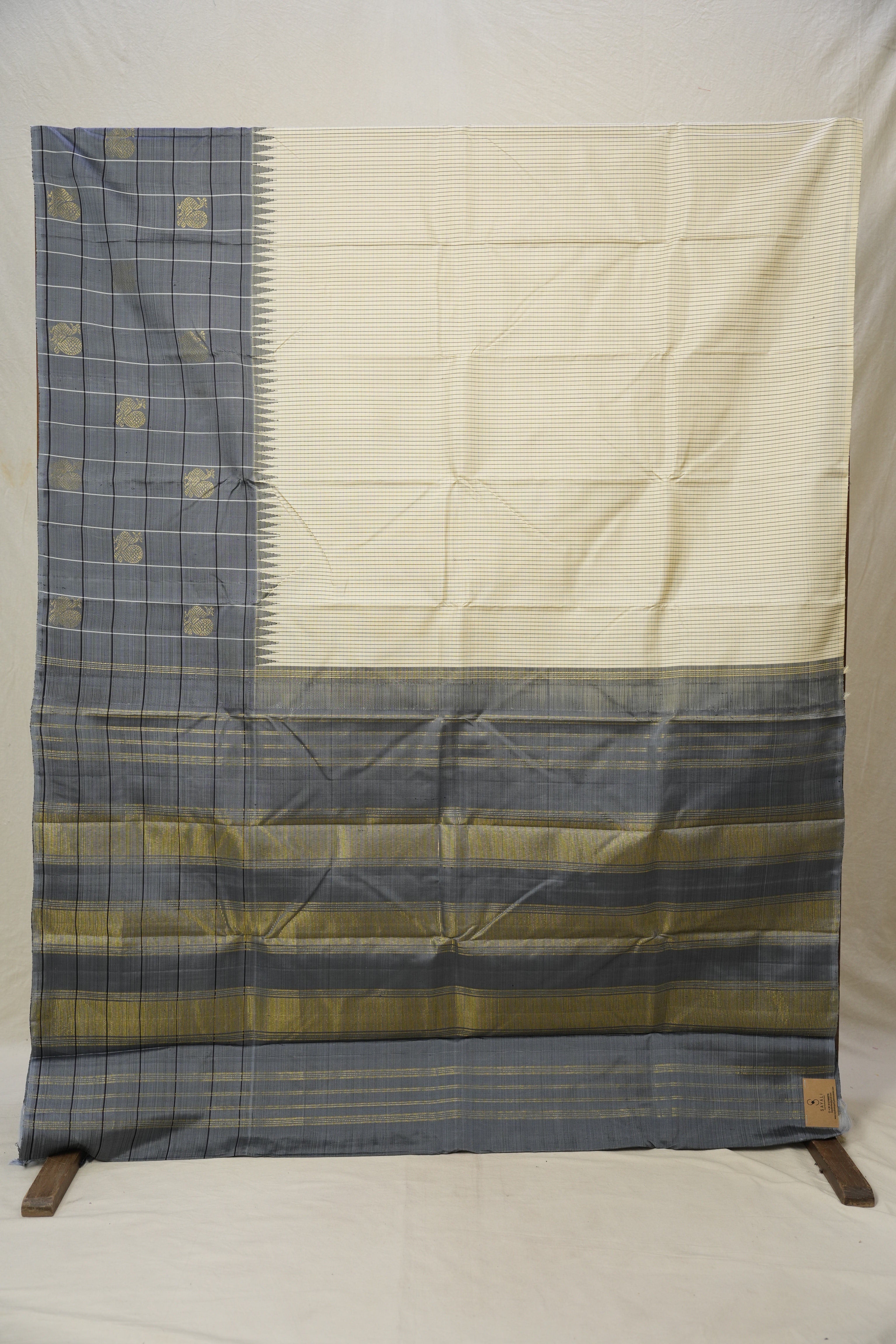 Cream Kanjivaram Silk Saree - SRCKSS1034