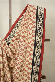 Cream HBP Cotton Saree - SRCCS3021