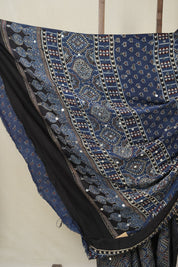 Blue HBP Modal Silk Saree - SRBMSS616