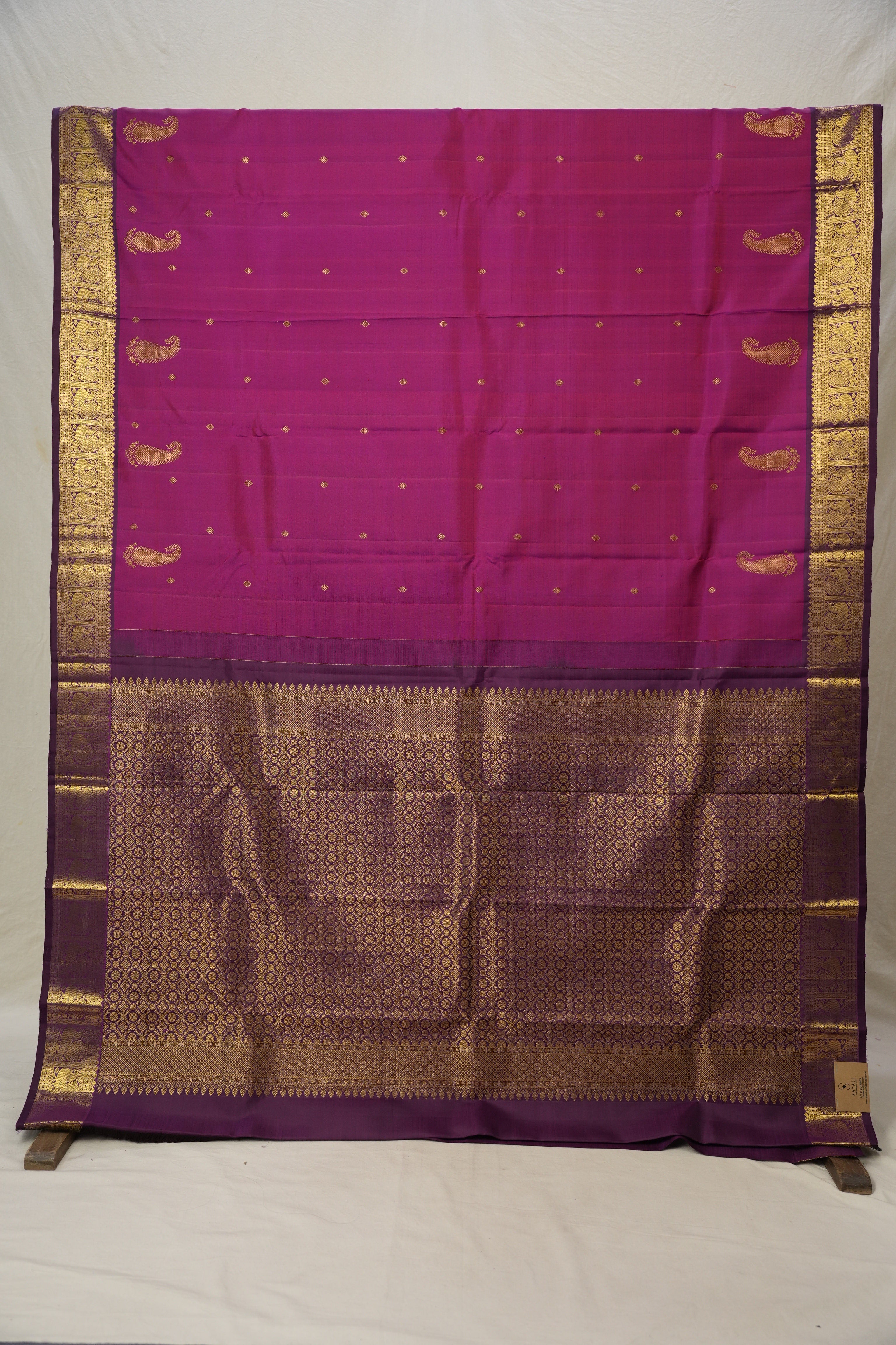 Two Tone Rani Pink Kanjivaram Silk Saree - SRTTRPKSS1019