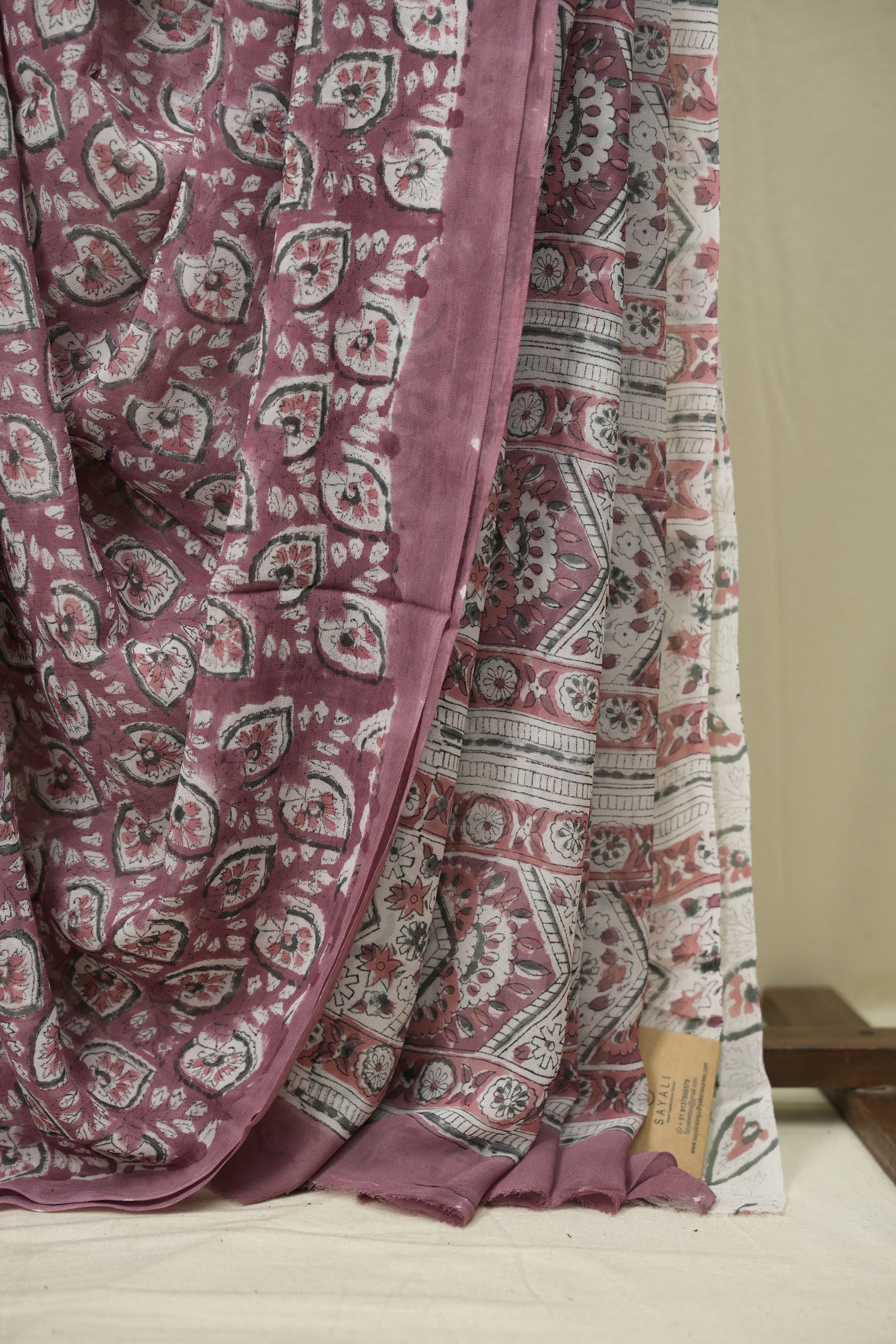 Onion Pink HBP Chiffon Saree - SROPHCS73