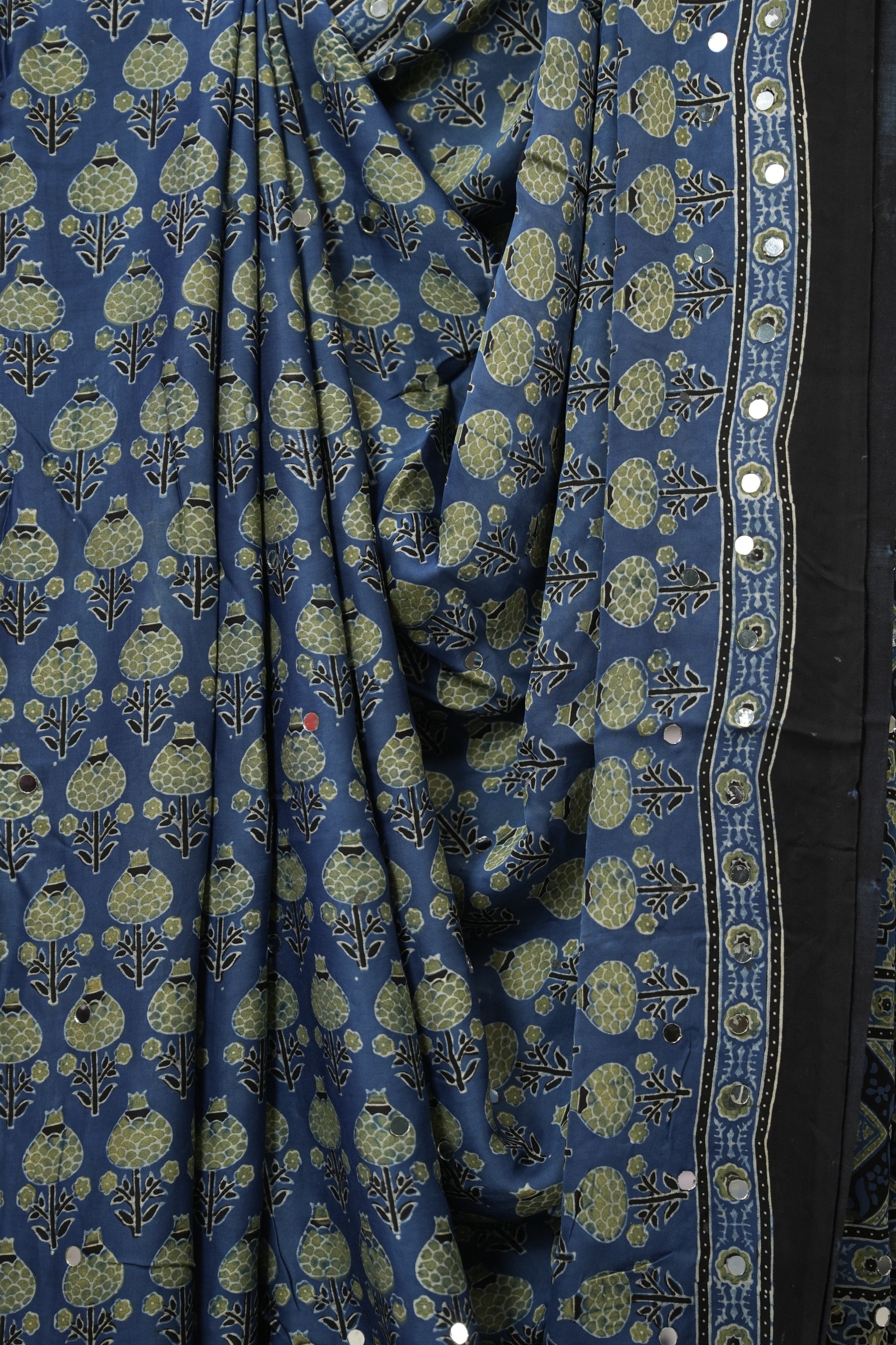 Blue HBP Modal Silk Saree - SRBMSS617