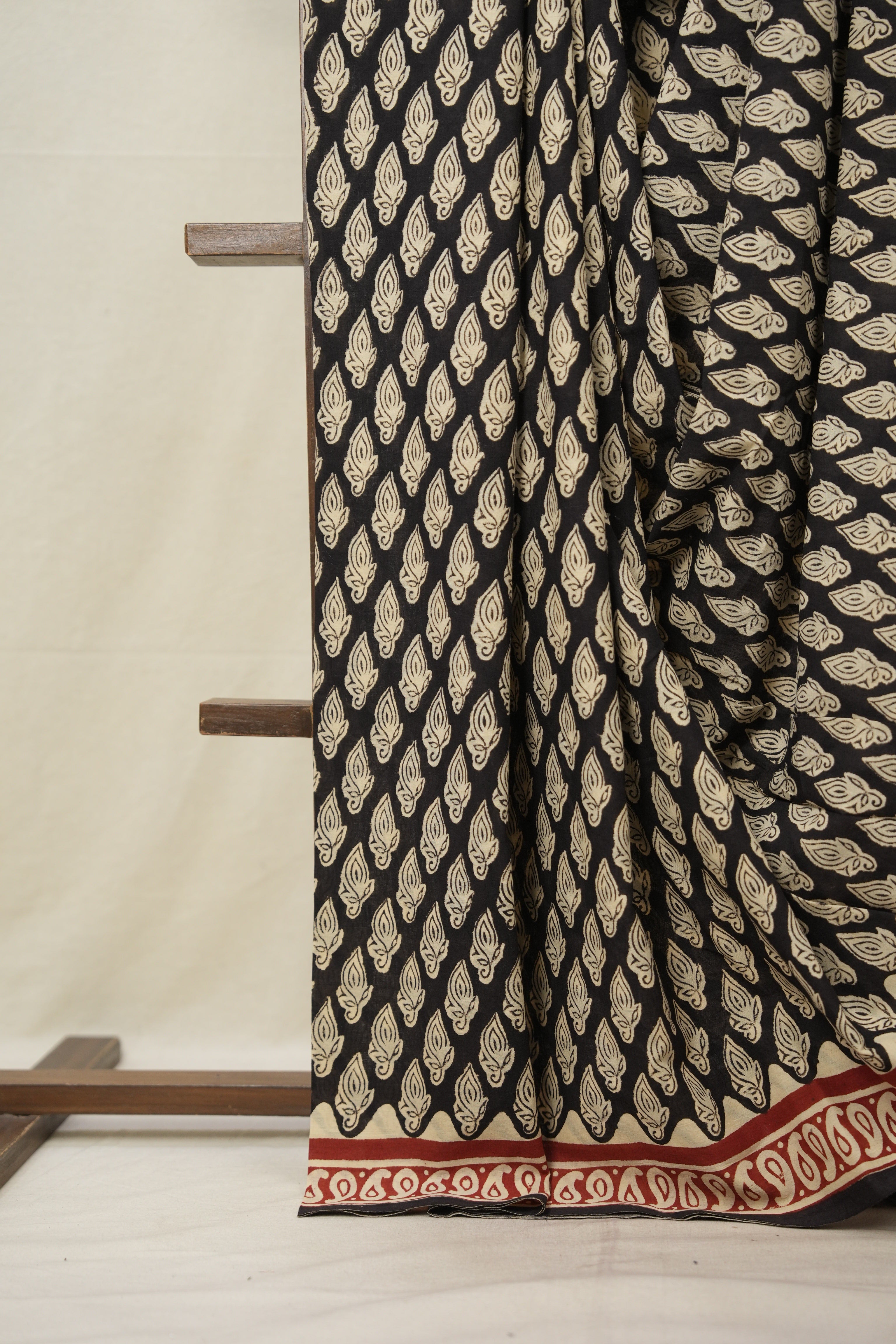 Black HBP Cotton Saree - SRBCS3018