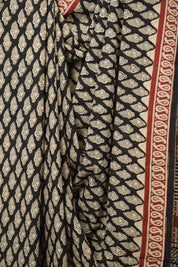 Black HBP Cotton Saree - SRBCS3018