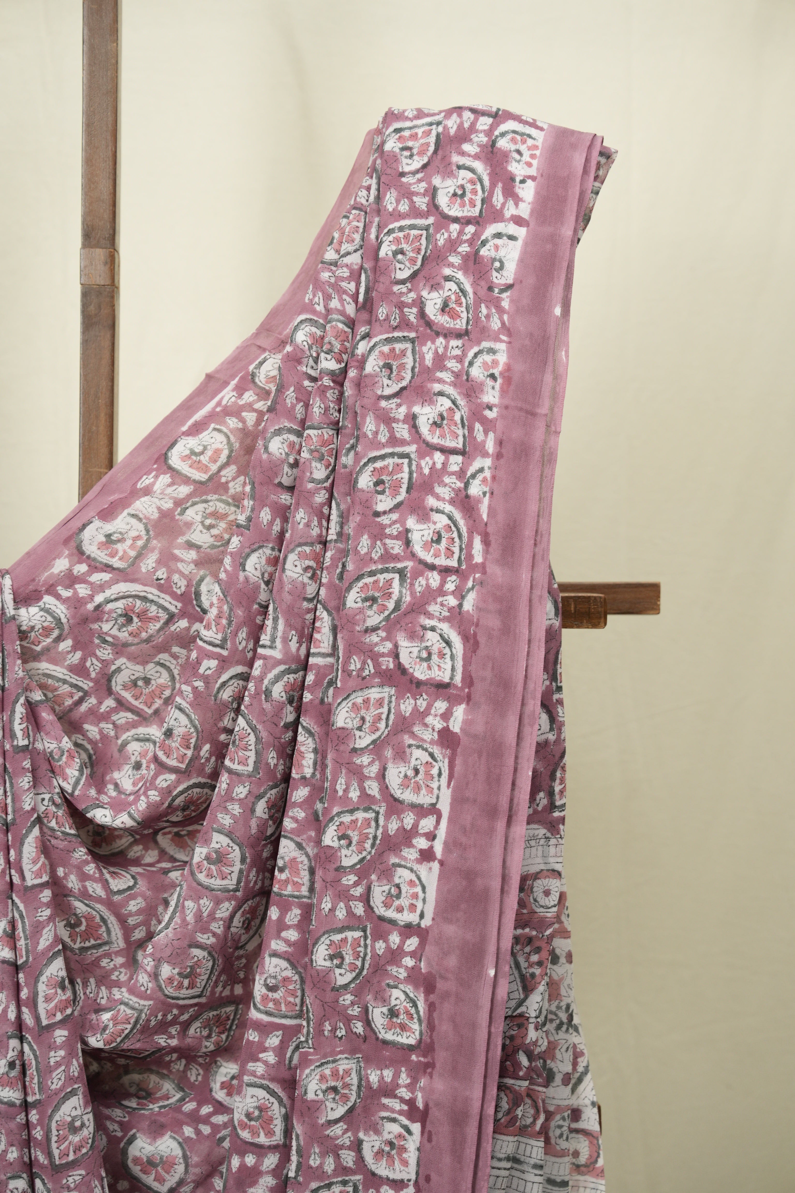 Onion Pink HBP Chiffon Saree - SROPHCS73