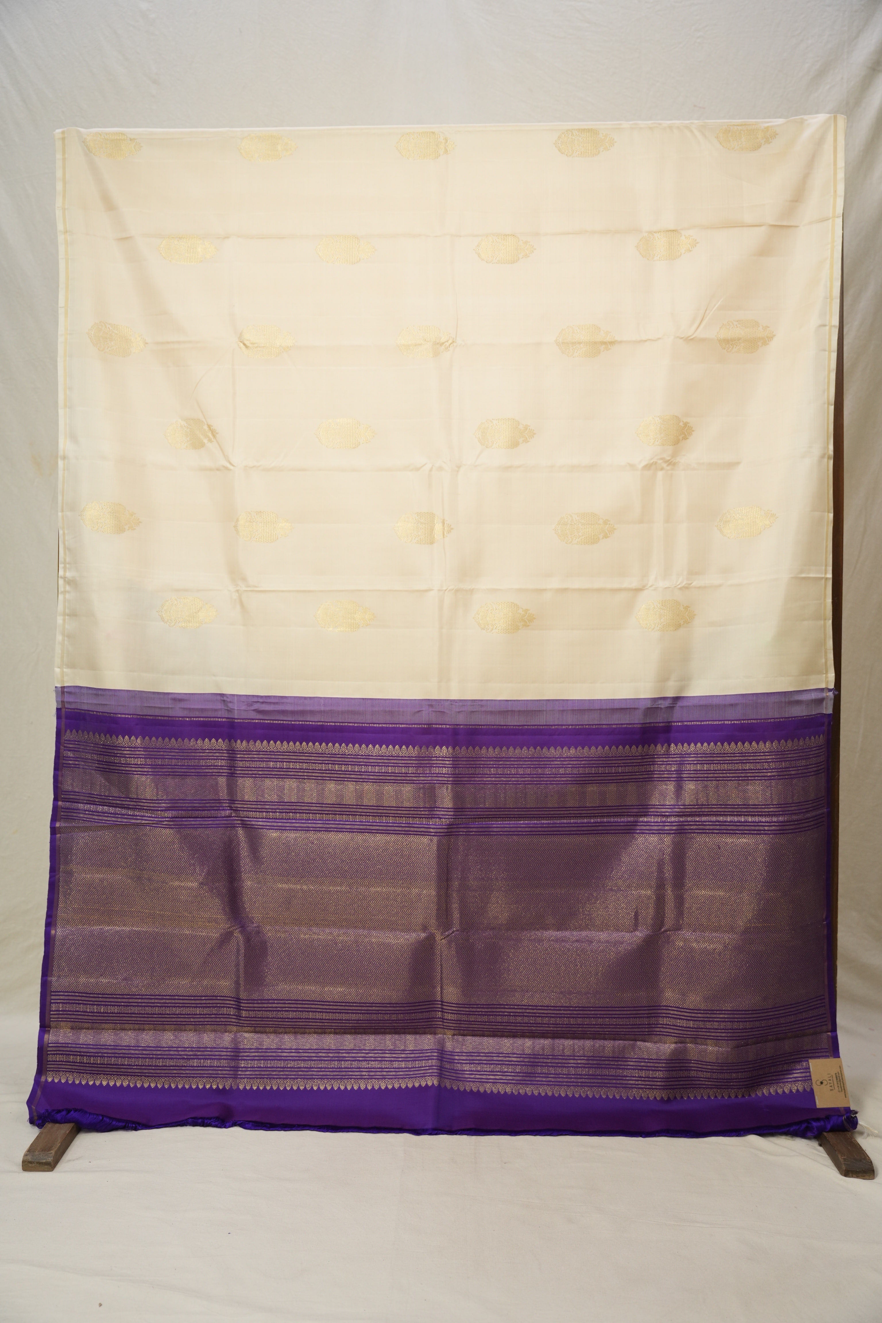 Cream Kanjivaram Silk Saree - SRCKSS1039