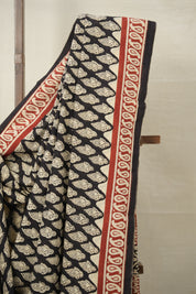 Black HBP Cotton Saree - SRBCS3018