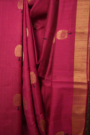 Rani Pink Raw Silk Saree - SRRPRSS827