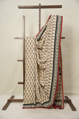 Cream HBP Cotton Saree - SRCCS3019