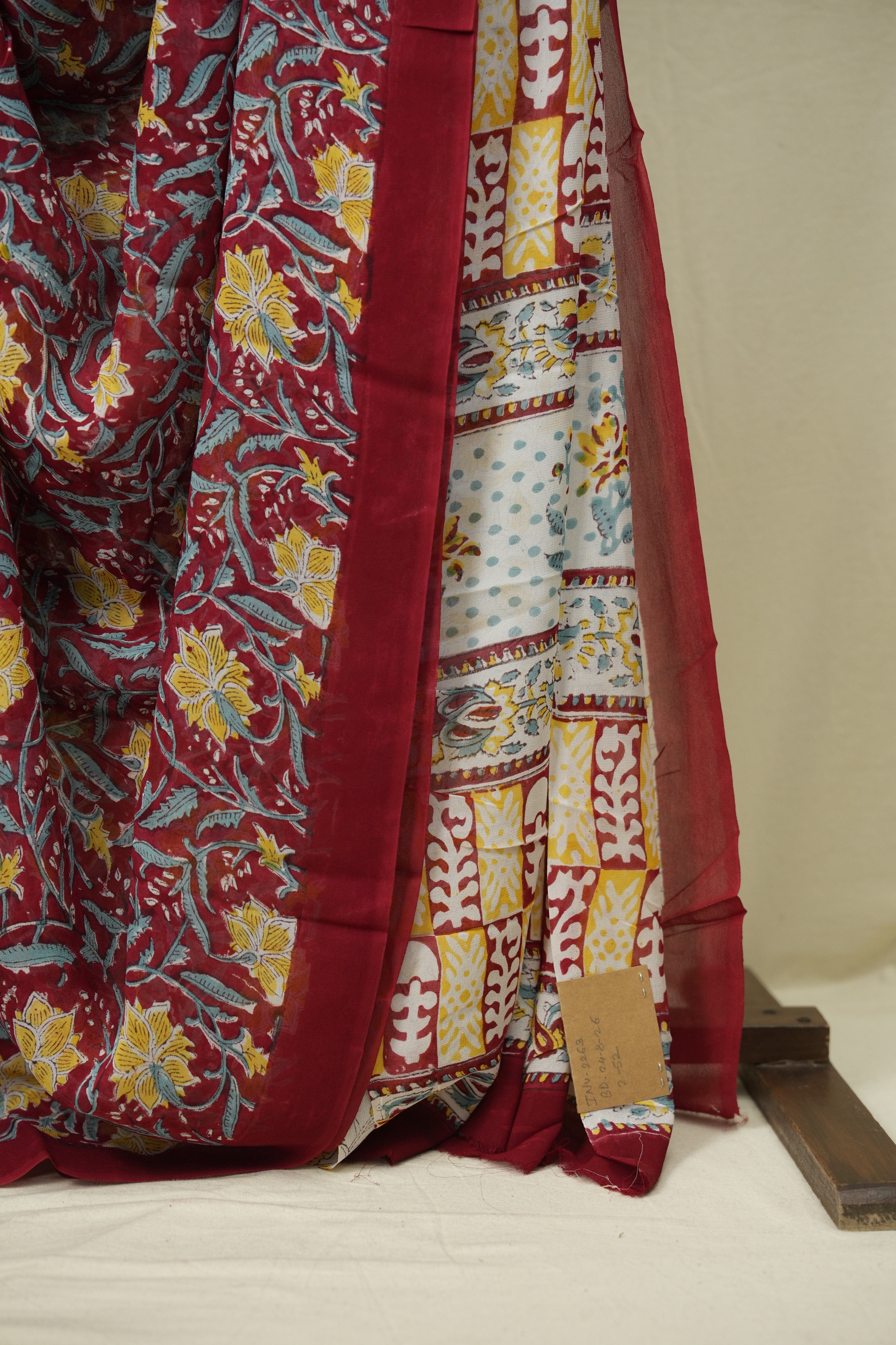 Red HBP Chiffon Saree - SRRHCS72