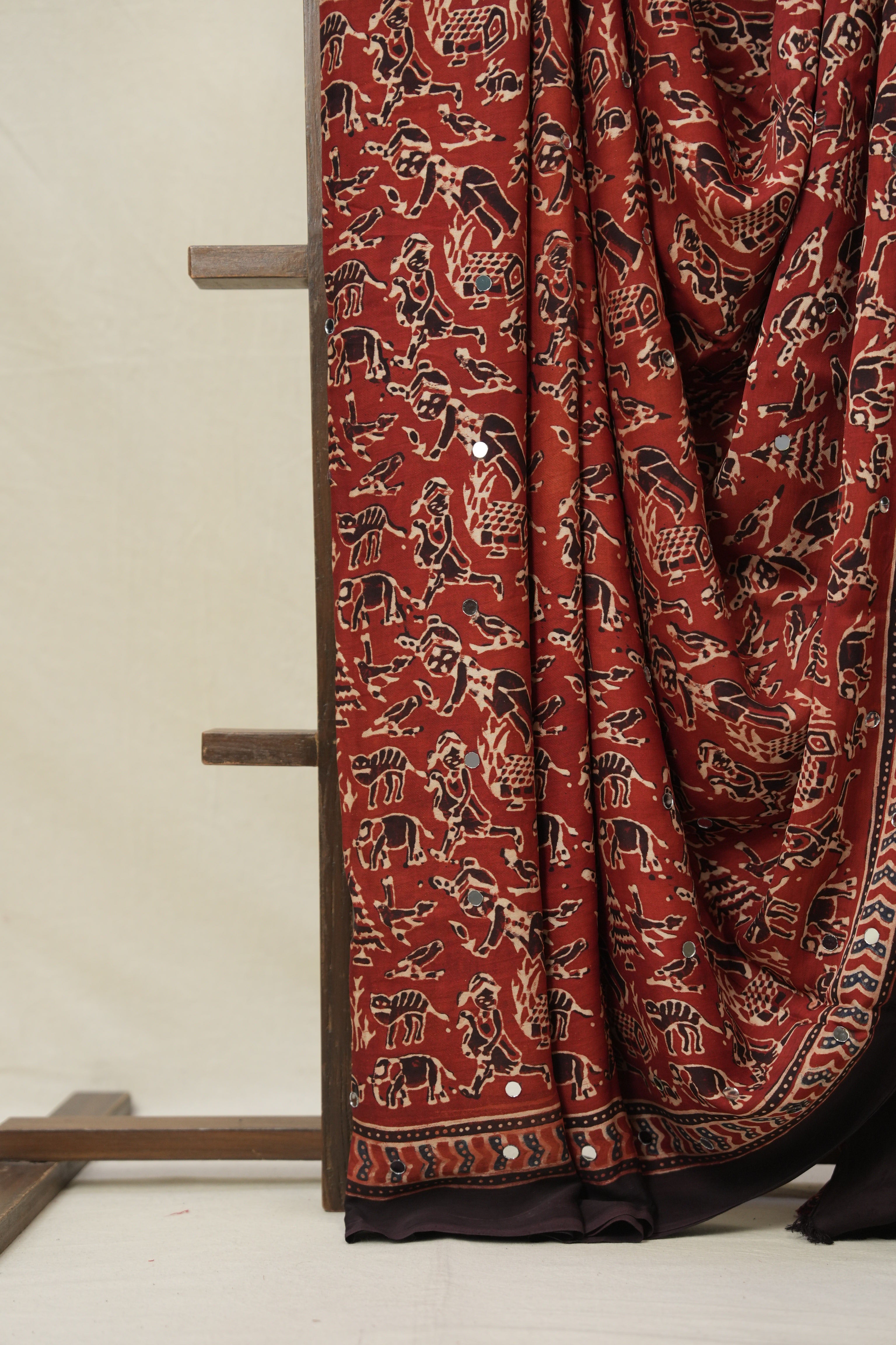 Maroon HBP Modal Silk Saree - SRMMSS618