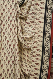 Cream HBP Cotton Saree - SRCCS3019