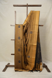 Golden Raw Silk Saree - SRGRSS833