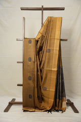 Golden Raw Silk Saree - SRGRSS833