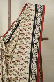 Cream HBP Cotton Saree - SRCCS3019