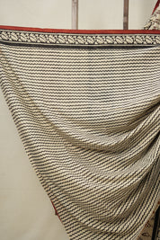 Cream HBP Cotton Saree - SRCCS3019