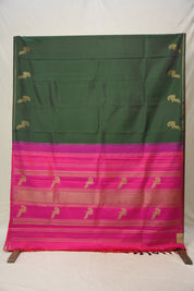 Dark Green Kanjivaram Silk Saree - SRDGKSS879