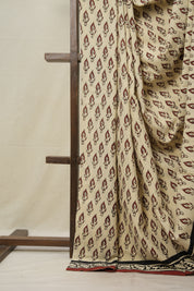 Cream HBP Cotton Saree - SRCCS3017