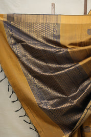 Golden Raw Silk Saree - SRGRSS833