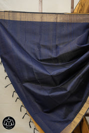 Golden Raw Silk Saree - SRGRSS833