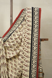 Cream HBP Cotton Saree - SRCCS3017