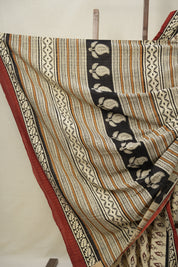 Cream HBP Cotton Saree - SRCCS3017