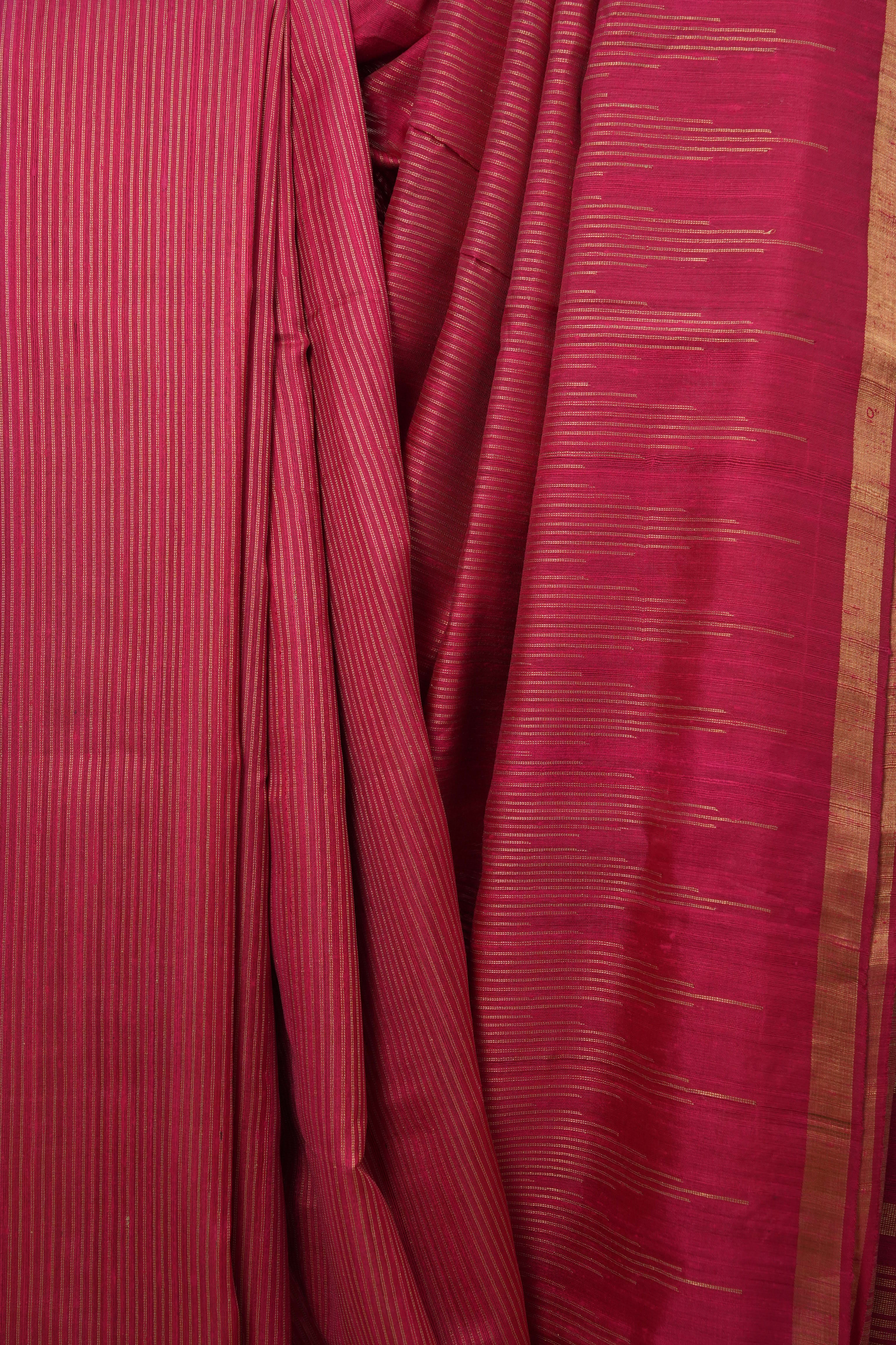 Rani Pink Raw Silk Saree - SRRPRSS793