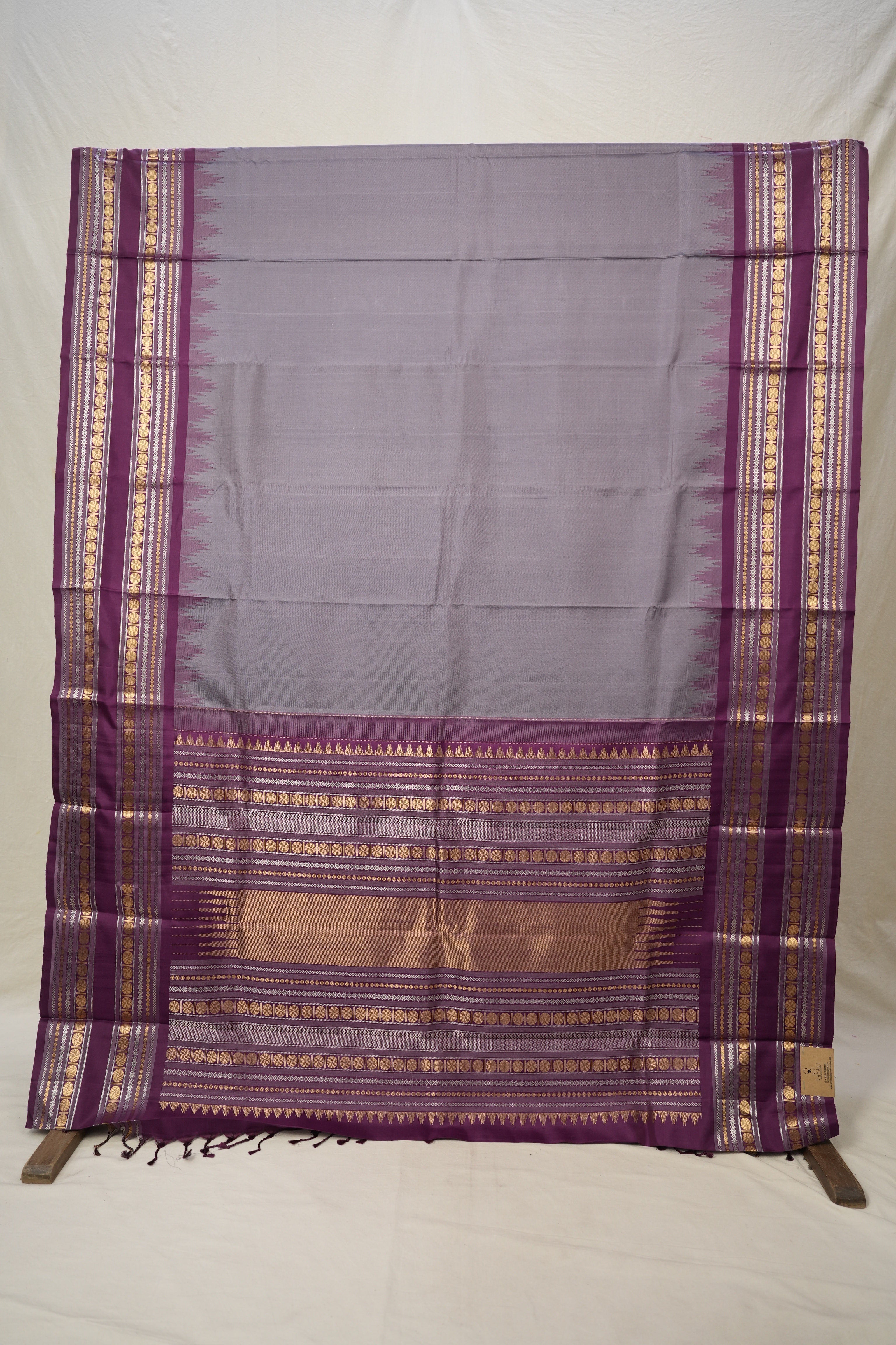 Grey Kanjivaram Silk Saree - SRGKSS868