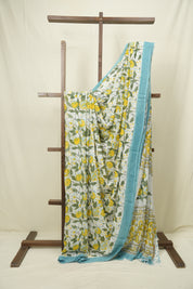 White HBP Chiffon Saree - SRWHCS71