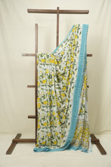 White HBP Chiffon Saree - SRWHCS71