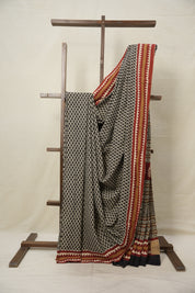 Black HBP Cotton Saree - SRBCS2980