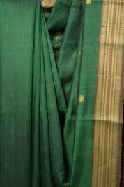 Green Raw Silk Saree - SRGRSS883