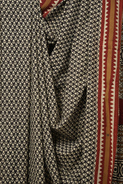 Black HBP Cotton Saree - SRBCS2980