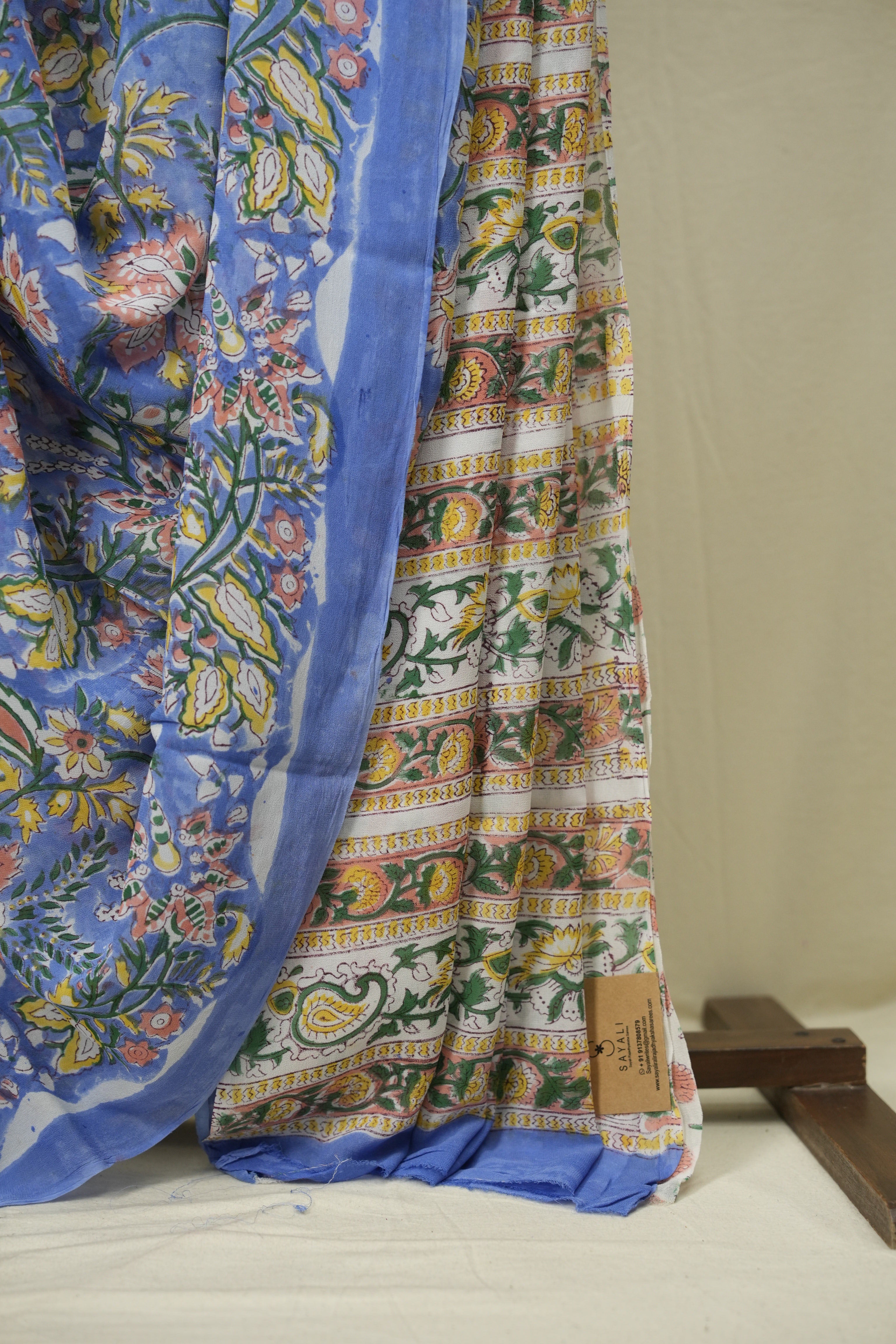 Blue HBP Chiffon Saree - SRBHCS69