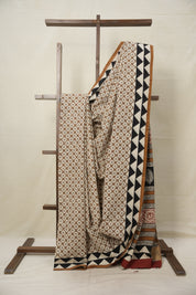 Cream HBP Cotton Saree - SRCCS2979